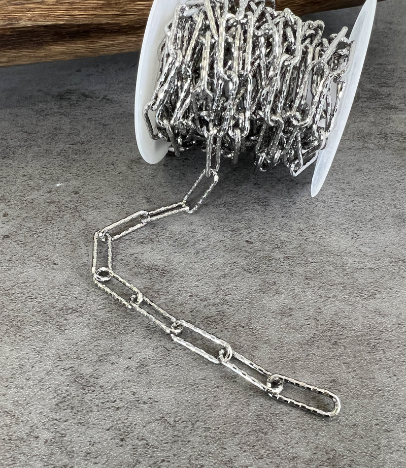 5x22mm Large Hammered Paperclip Chain