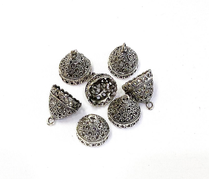 16mm Antique Silver Fringe Tassel Caps | Large Bead Caps | DIY Jewelry Designs | 4Pcs