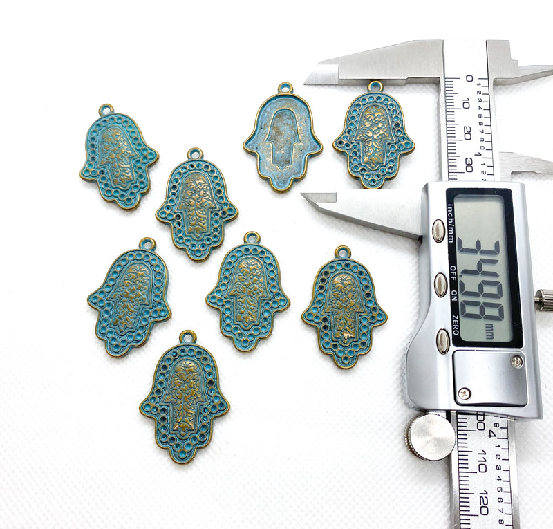 34mm Patina Hamsa Charms