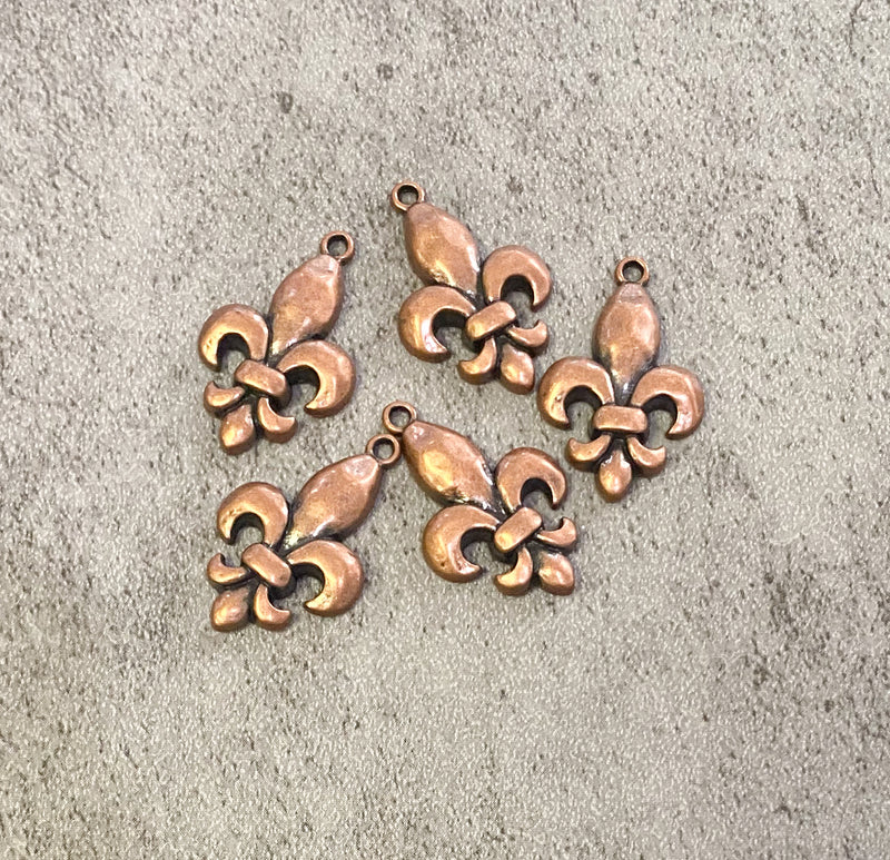 Copper Fleur De Lis Charm
