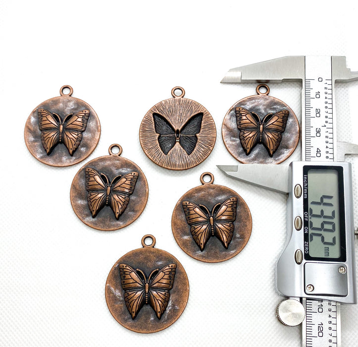 Copper Butterfly Coin Charms