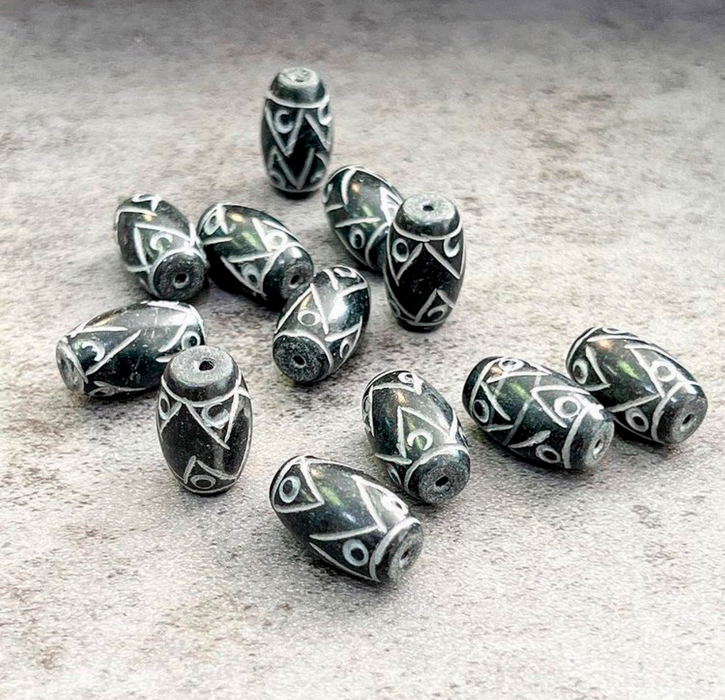 Carved Jade Barrel Beads Natural Beads Column Stone Beads Tube Shape Jade Stone Engraved Beads DIY Jewelry Making