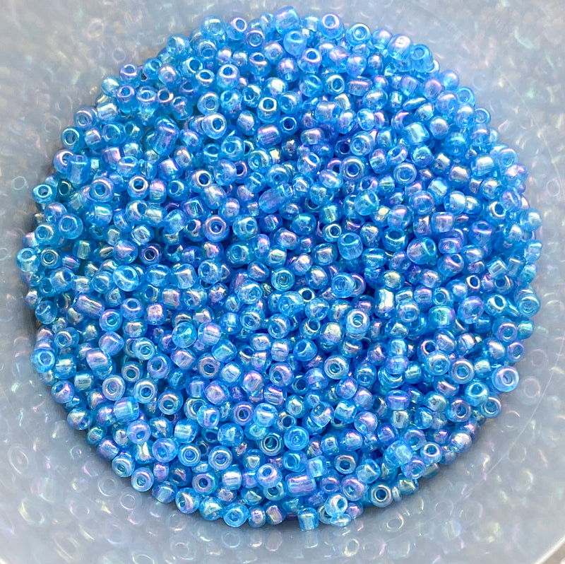 6/0 Translucent Sky Blue Rainbow