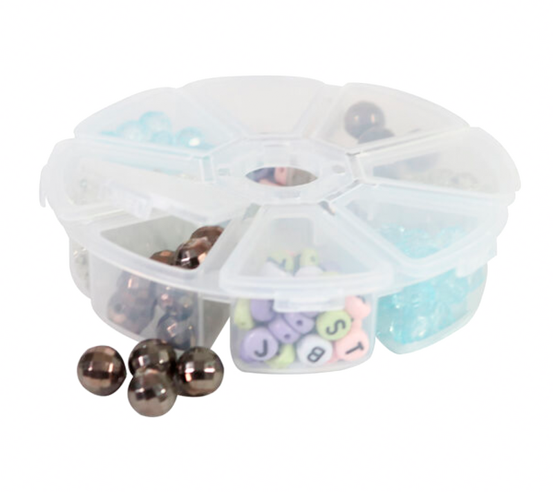 8 Compartment Small Round Storage Organizer | Bead Keeper |