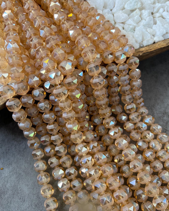 14mm Faceted Champagne Glass Crystal Beads