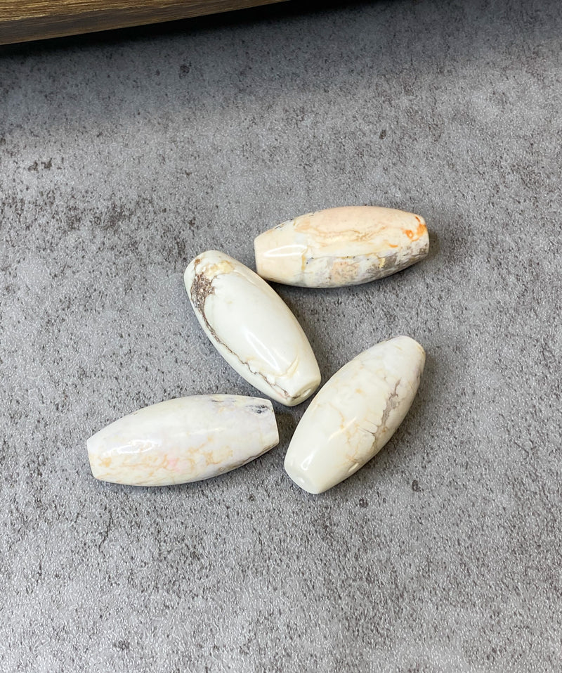 40mm Magnesite Gemstone Focal Beads | Thick Magnesite Barrel Beads | Multiple Colors | DIY Jewelry Designs | 1 Piece