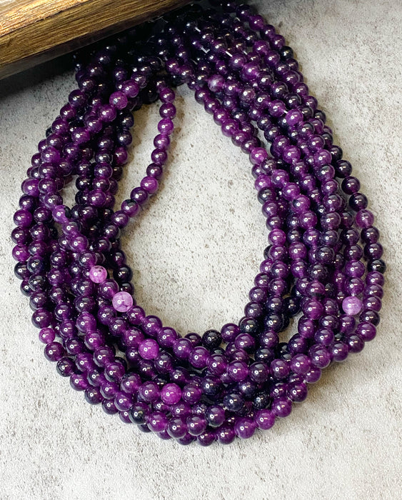 6mm Smooth Purple Agate