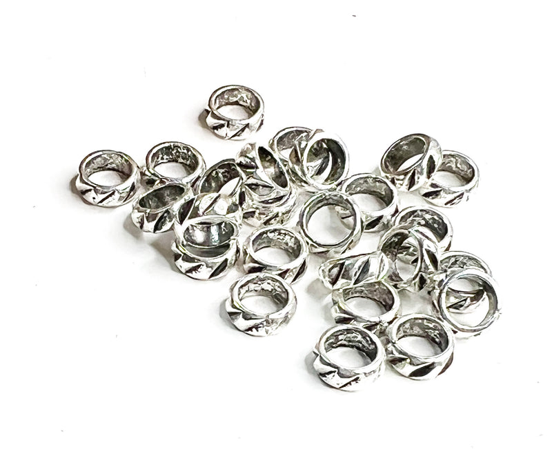 (25) 5x7mm Textured Metal Beads | Metal Textured Spacer Beads | Metal Beads | DIY Jewelry Design