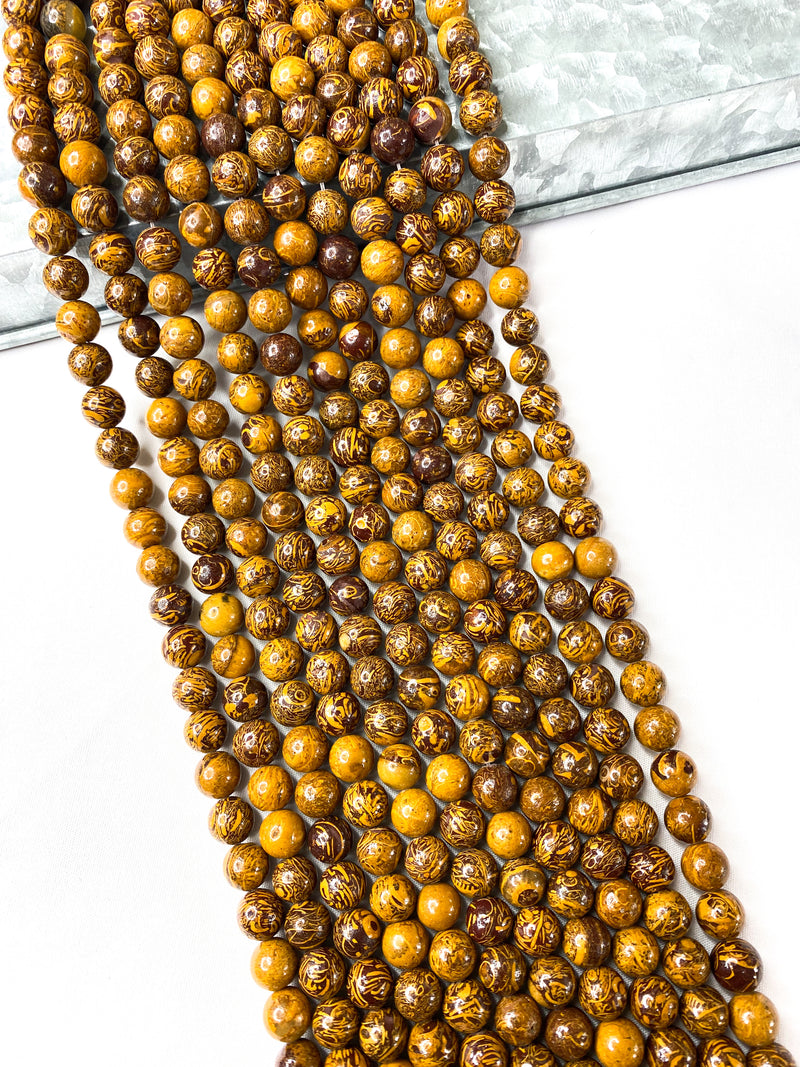 10mm Smooth Golden Lace Agate