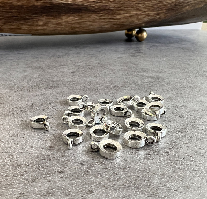 3x9mm Silver Plated Bead Bails