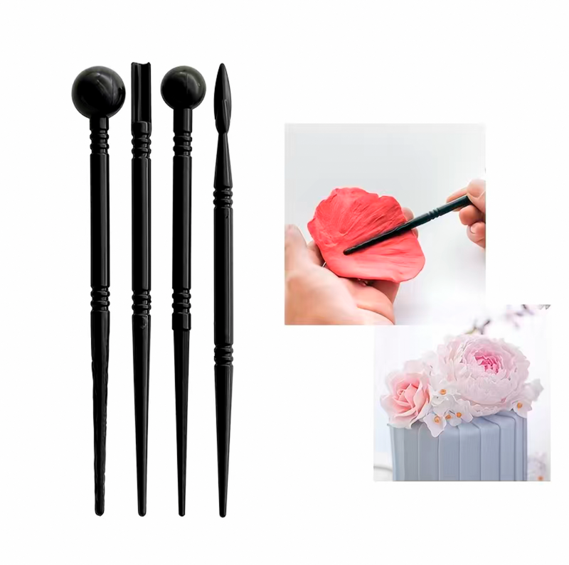 4pcs Black Clay Carving Tools | Pottery Carving Model Tools | Clay Sculpting Tools Creasing Sticks