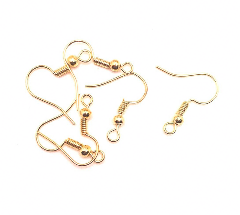 20/50pcs French Fishhook Ear Wire |19mm x 20mm Ball Coil Ear Wire | Choose Your Color | DIYJewelry Making