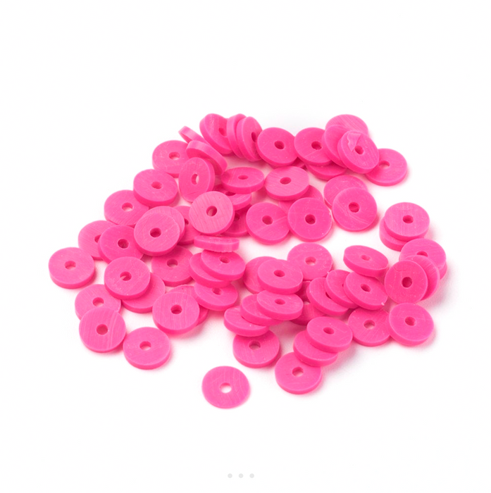 6mm Pink Clay Heishi Beads