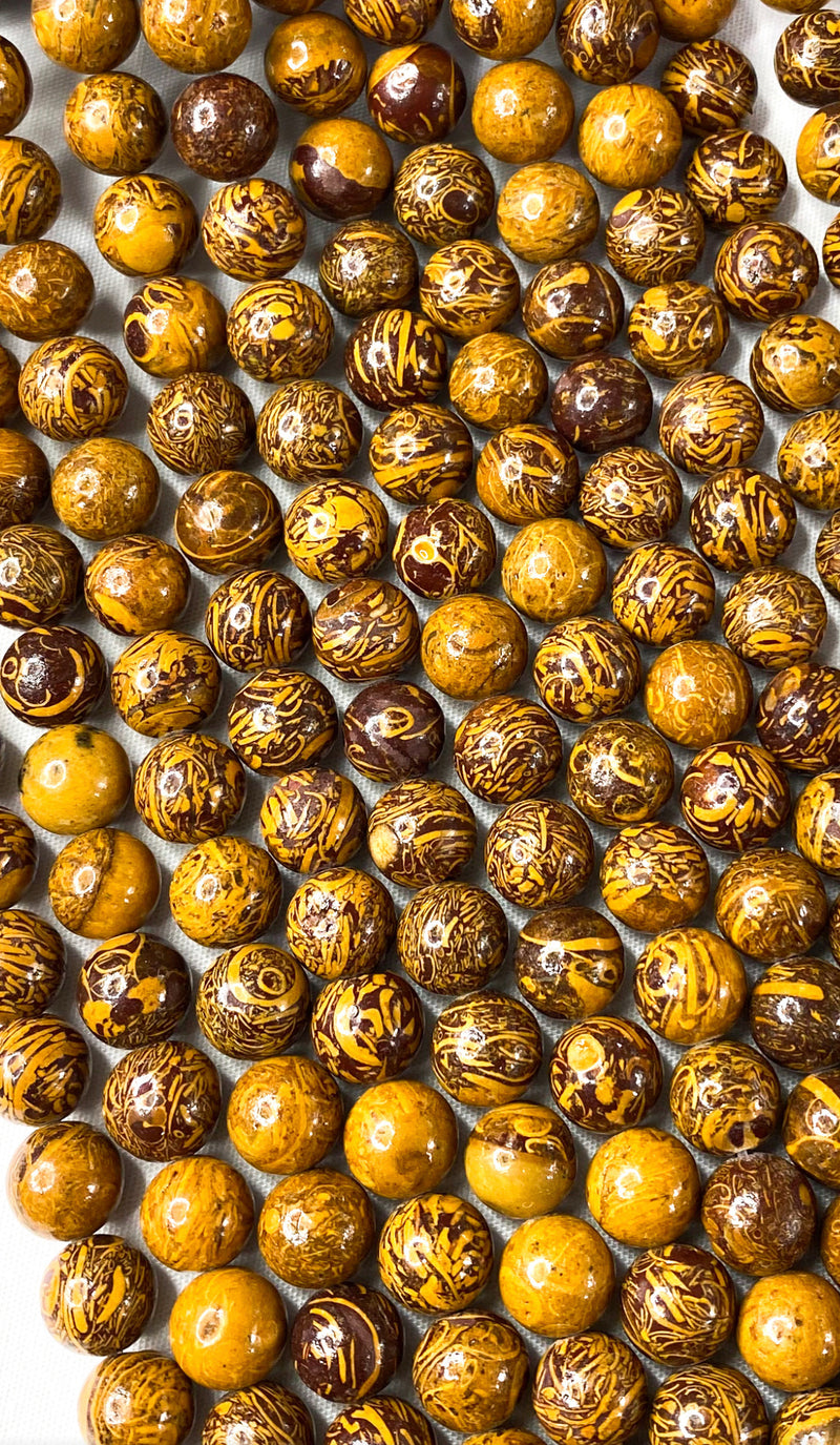 10mm Smooth Golden Lace Agate