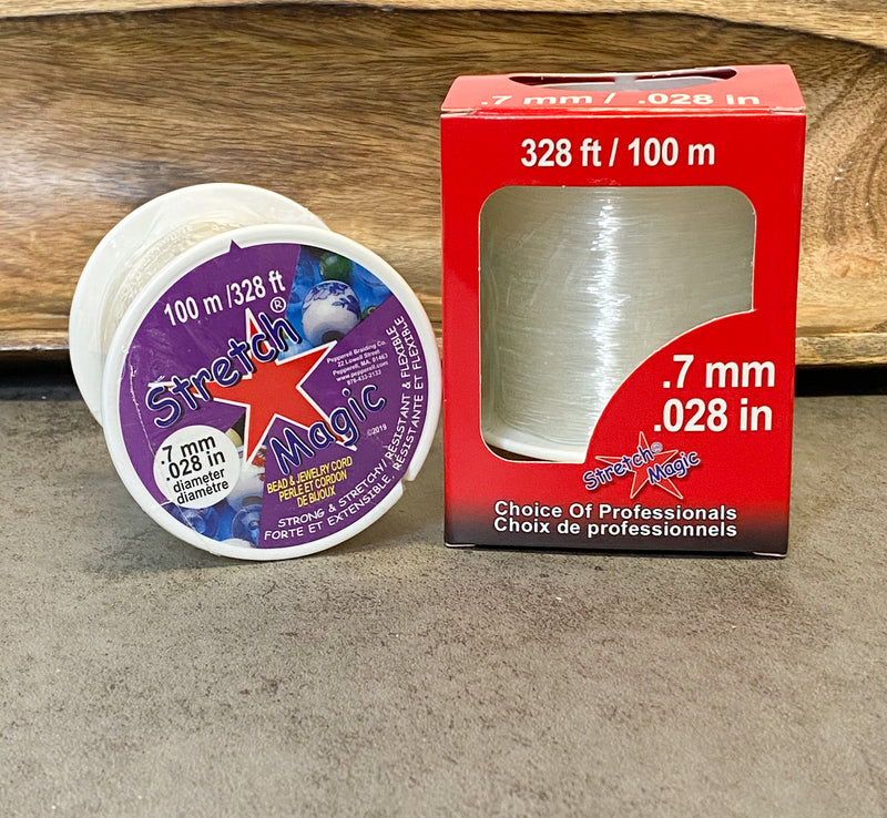 Stretch Magic Clear Jewelry Cord – 0.7mm (.028in) Beading Elastic for Bracelets & Crafts (Multiple Lengths)