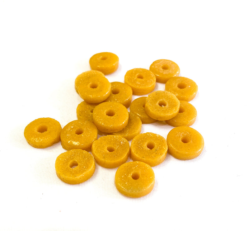 14mm African Glass Spacer Disc Beads | Krobo glass spacer beads | Multiple colors | DIY Jewelry Designs | 10 pieces