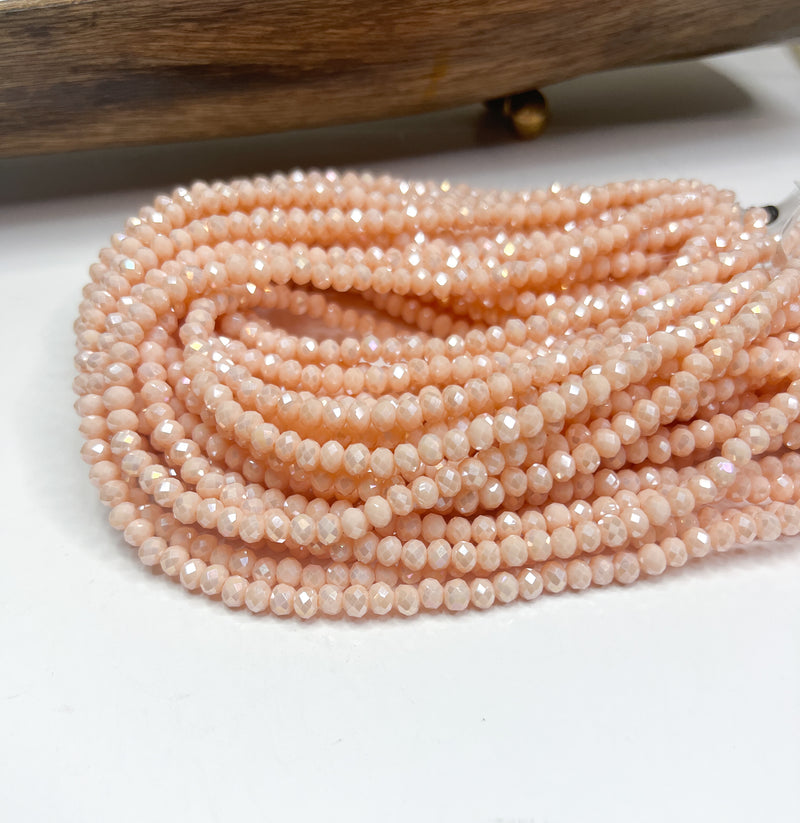 4x6mm Glass Crystal Rondelle Beads