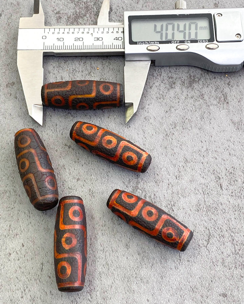 40mm Tibetan Agate Focal Beads