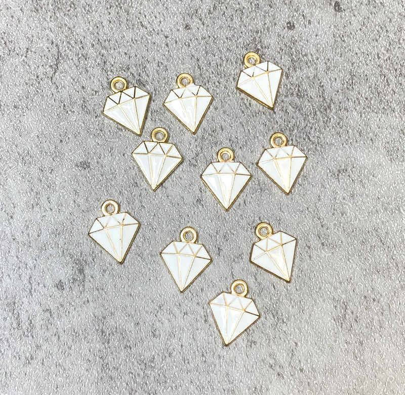 15mm Alloy Enamel Diamond Charms