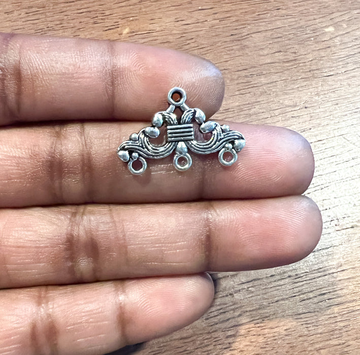 24mm x 16mm Antique Silver Hollow Chandelier Connectors | Alloy Tibetan Style Filigree Chandelier Link | Dangling Earring | 20 PCS | DIY