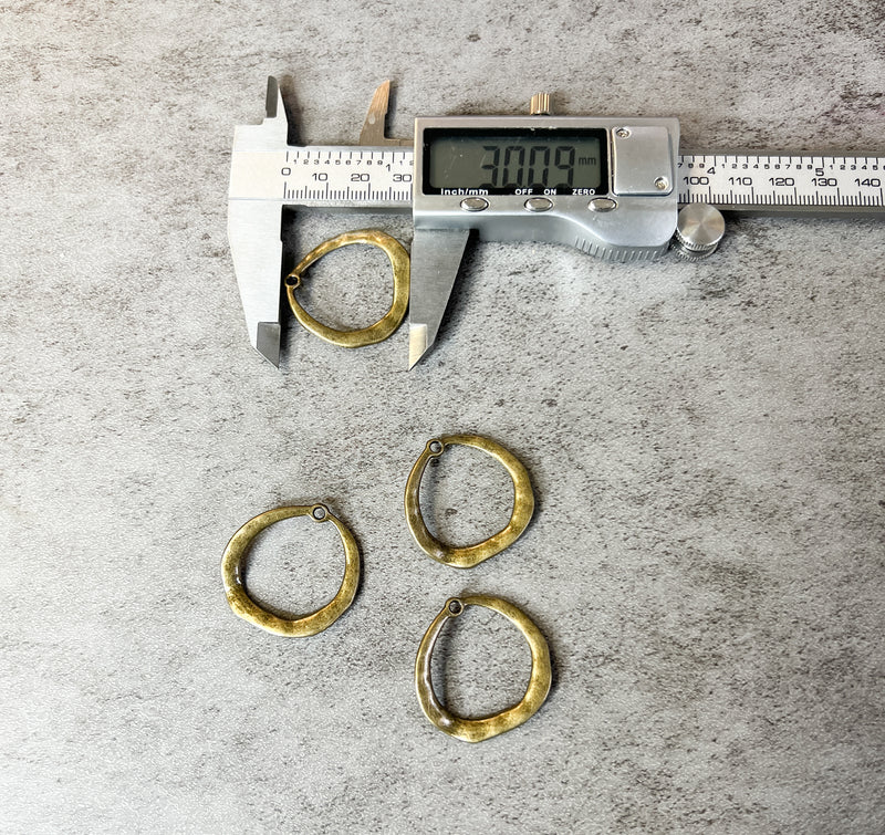 Antique Gold Wavy Hoops