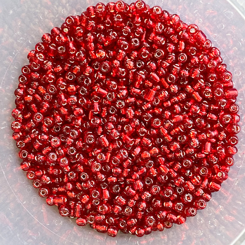 6/0 Silver Lined Translucent Red