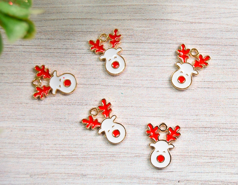 13x17mm Reindeer Charms | Reindeer Charms | DIY Jewelry Making | 8 per Package