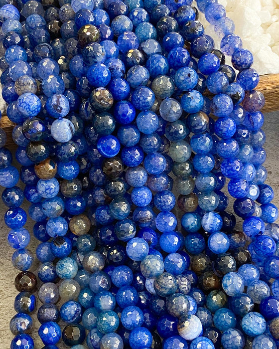10mm Faceted Crackle Agate