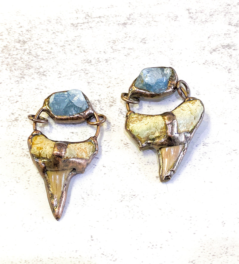 Blue Quartz and Jasper Soldered Pendant