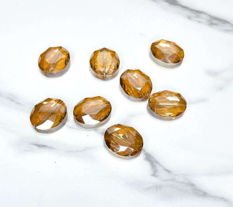 24mm Faceted Crystal Focal Beads – Sparkling Glass Beads for Jewelry Making - Multiple Colors (4 Pack)