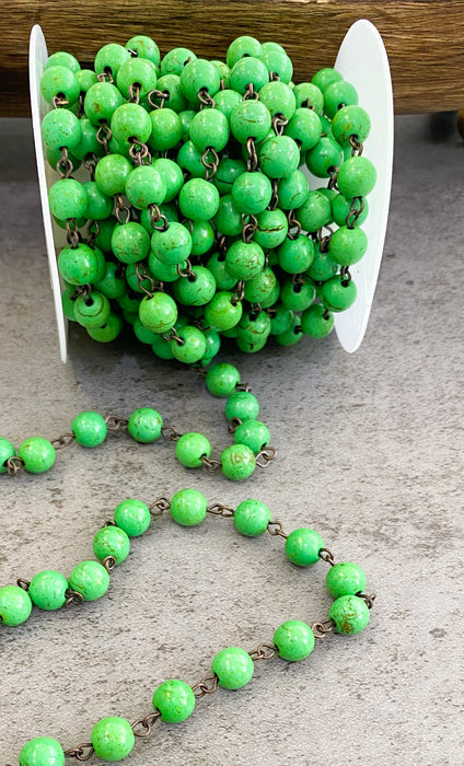 8mm Lime Green Magnesite Chain