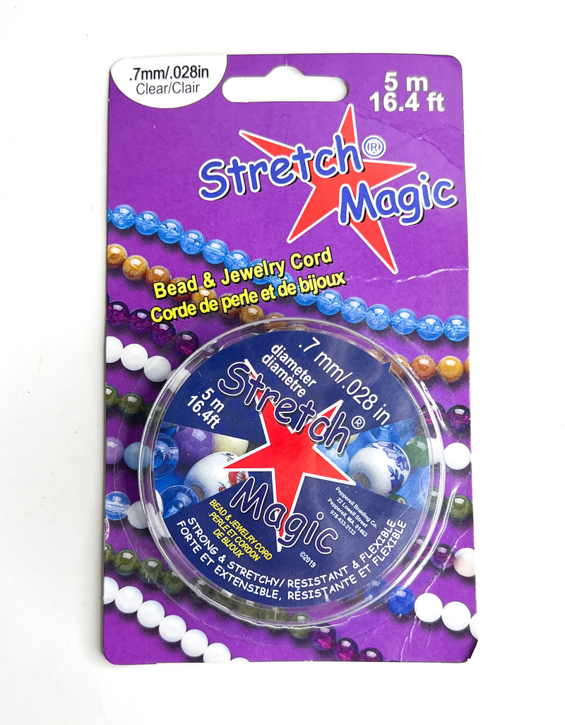 Stretch Magic Clear Jewelry Cord – 0.7mm (.028in) Beading Elastic for Bracelets & Crafts (Multiple Lengths)