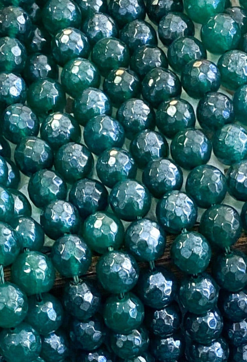 10mm Faceted Clear Coated Agate