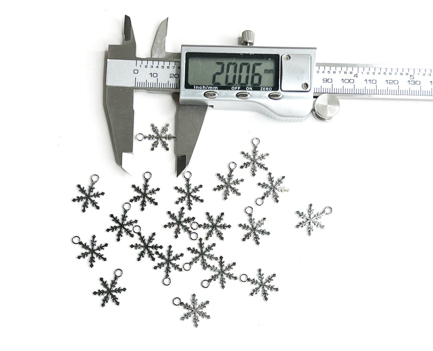 20mm Bright Silver Laser Cut Snowflake Charms | Snowflake Charms | DIY Jewelry Making | 20 per Package
