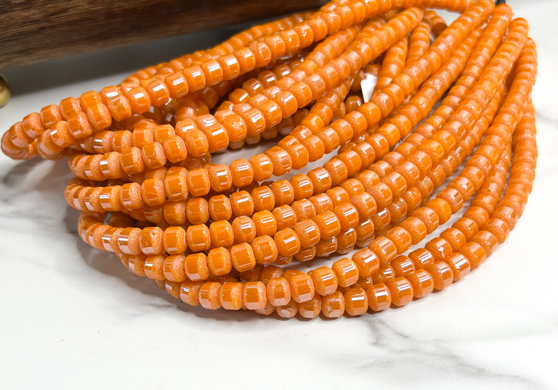 8mm Frosted Striped Beads | 17 Different Colors of 8mm Frosted Striped Glass Beads | DIY Jewelry Making | 15" Strand |56 Beads per Strand