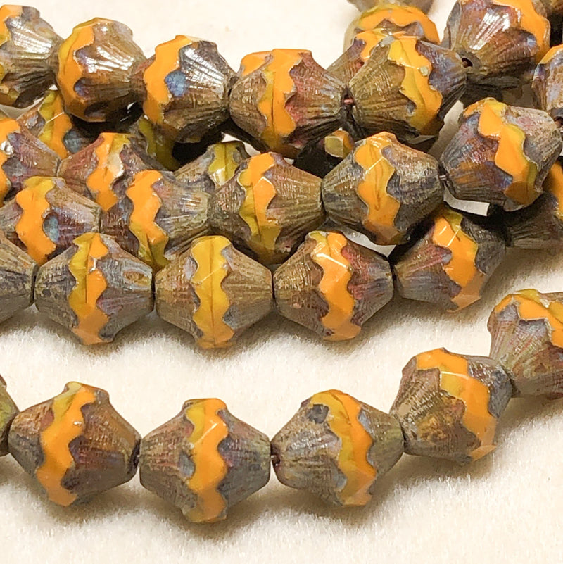 10x11mm Baroque Bicone Czech Beads