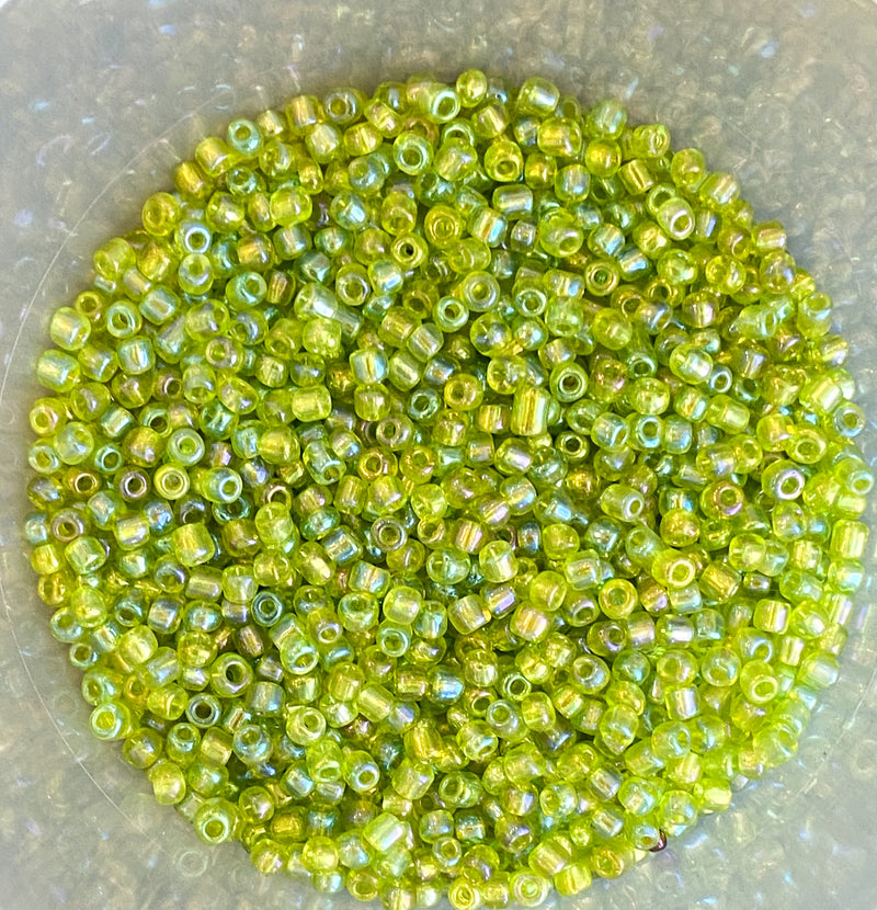 6/0 Transparent Rainbow Lime Green