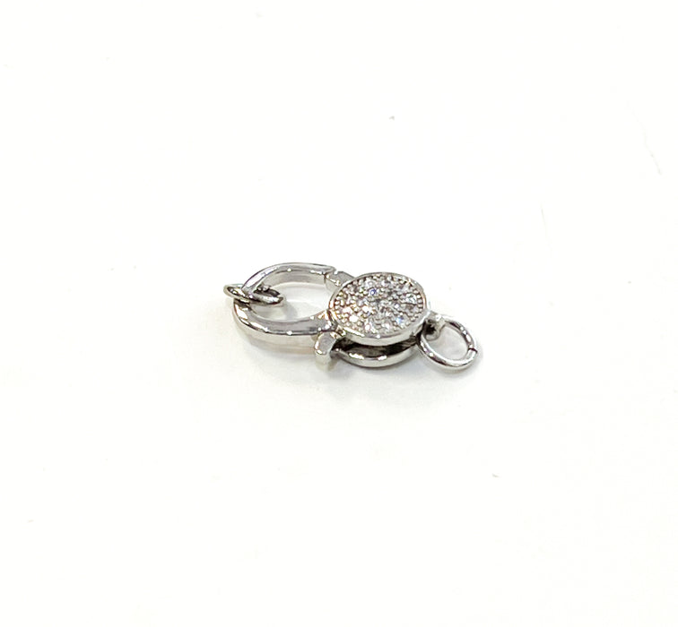 12x25mm Micro Pave’ Lobster Clasp w/Jump ring