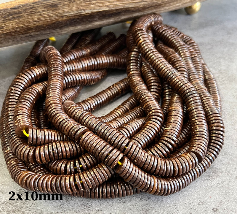 Brown Coconut Heishi Beads