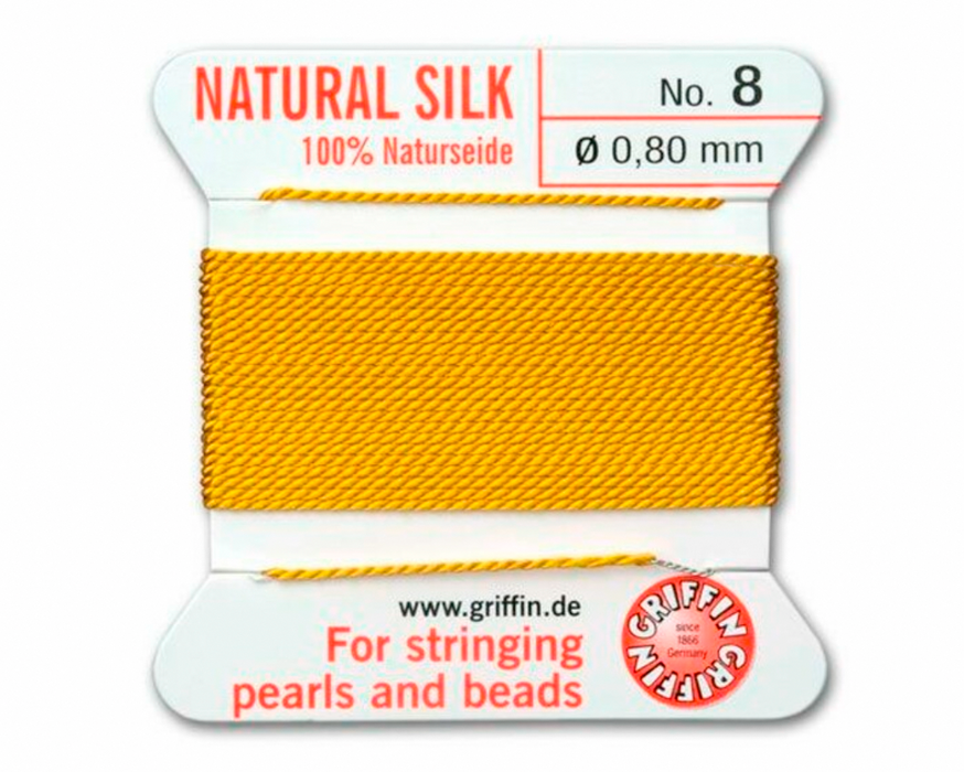 Griffin Bead Cord 100% Silk - No. 8 (0.80mm) Amber