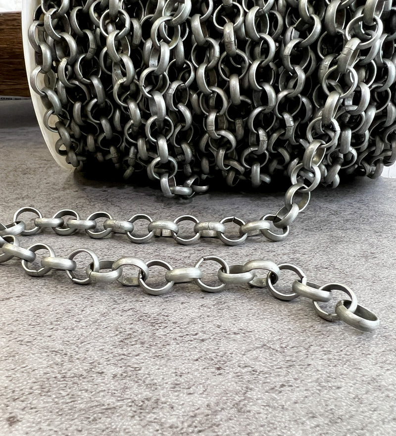 10mm Matte Sliver Rolo Chain