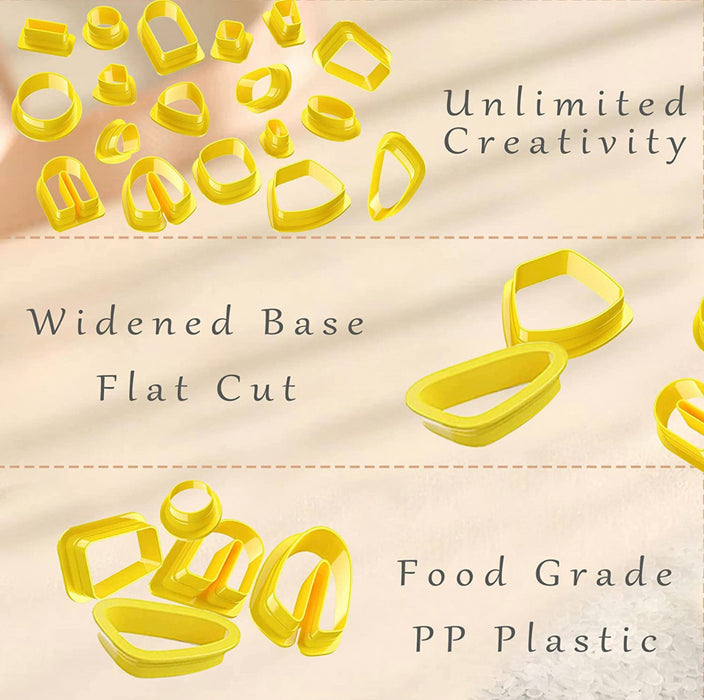 18 Piece Polymer Clay Cutters | DIY Clay Cutters Shapes for Polymer Jewelry Maker | DIY Crafts Clay Earring | Yellow