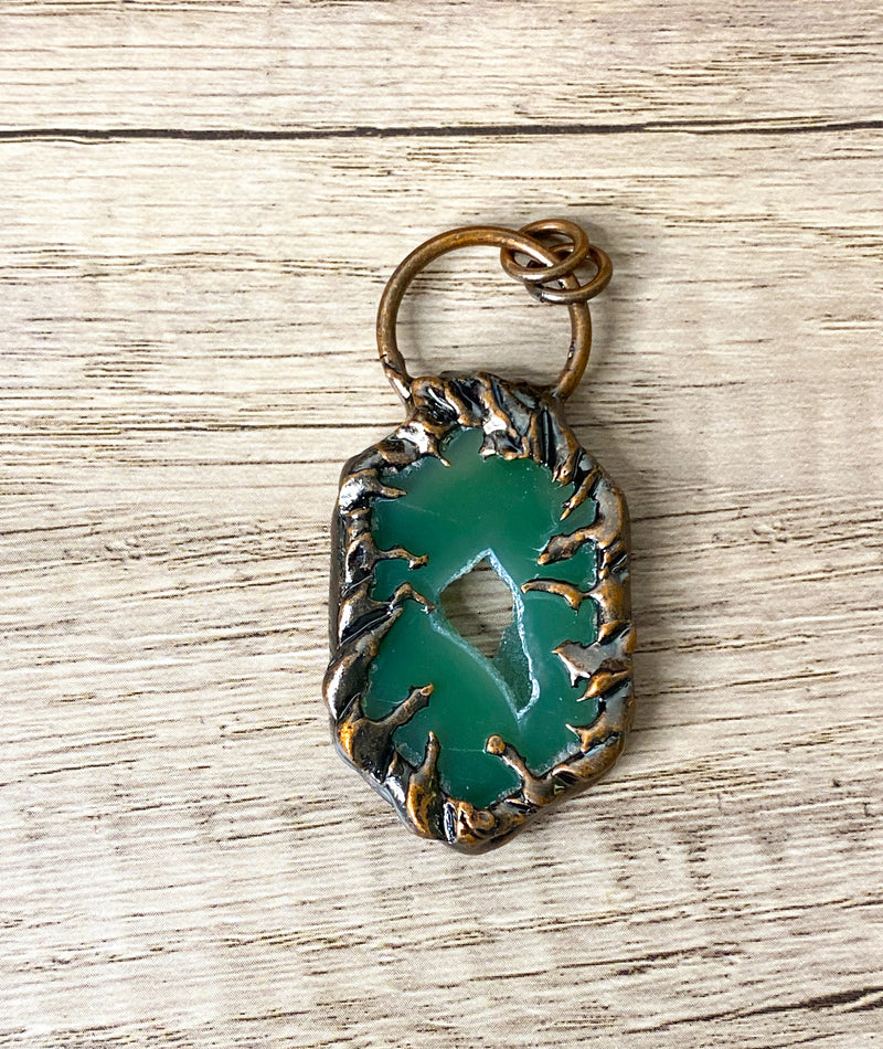 Copper Soldered Agate Pendants