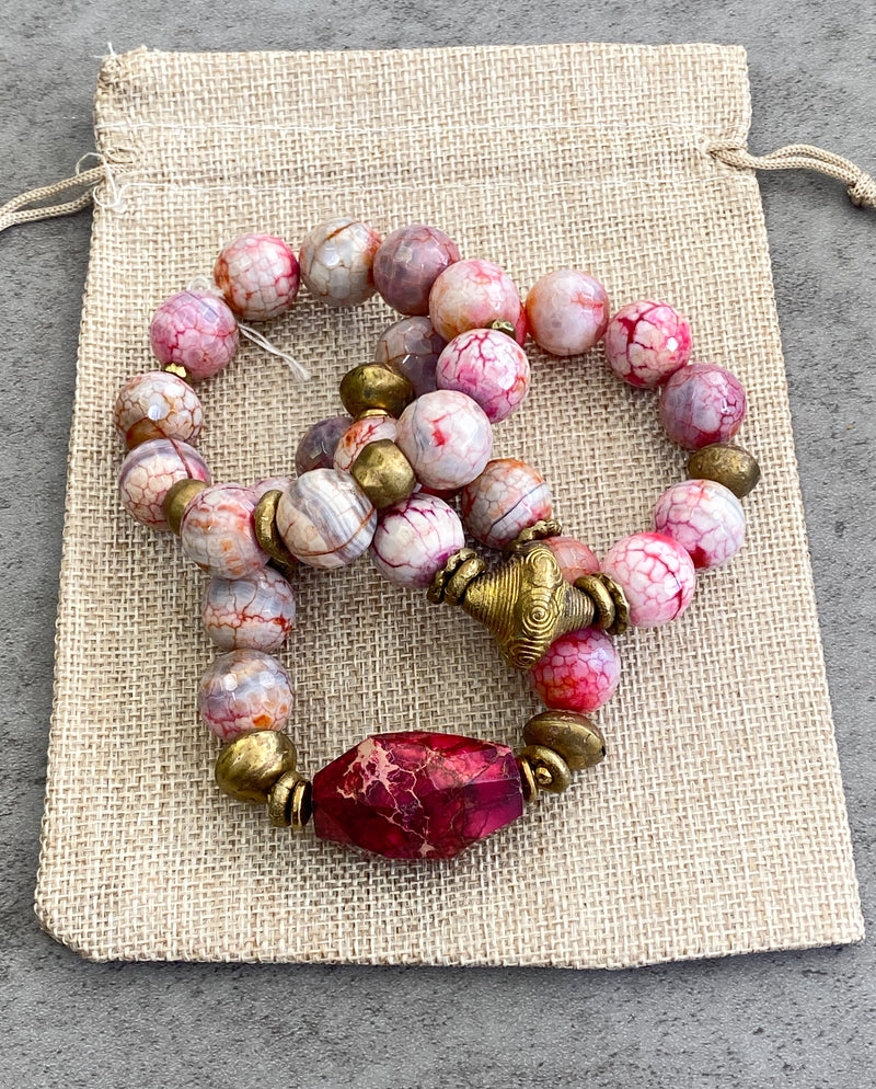 5x7 inch Lined Burlap Drawstring Bags