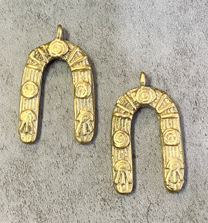 Brass Horseshoe Pendants
