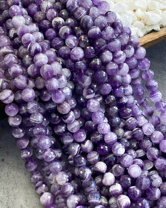 10mm Faceted Chevron Amethyst