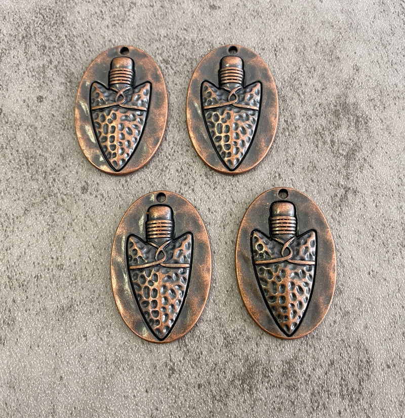 39mm Copper Arrow Head Charms