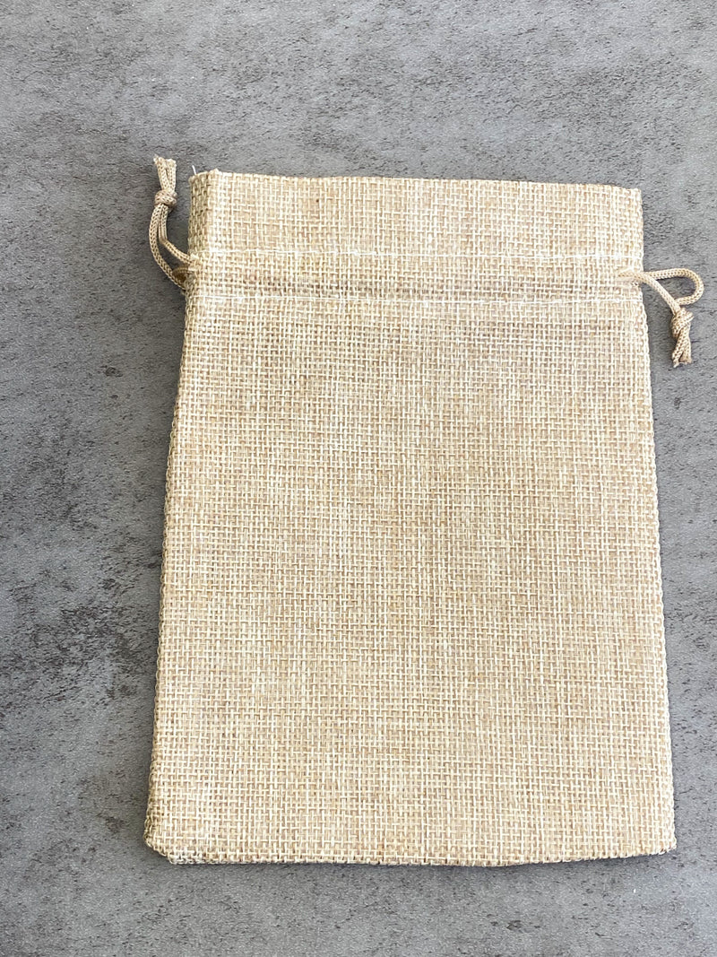 5x7 inch Lined Burlap Drawstring Bags