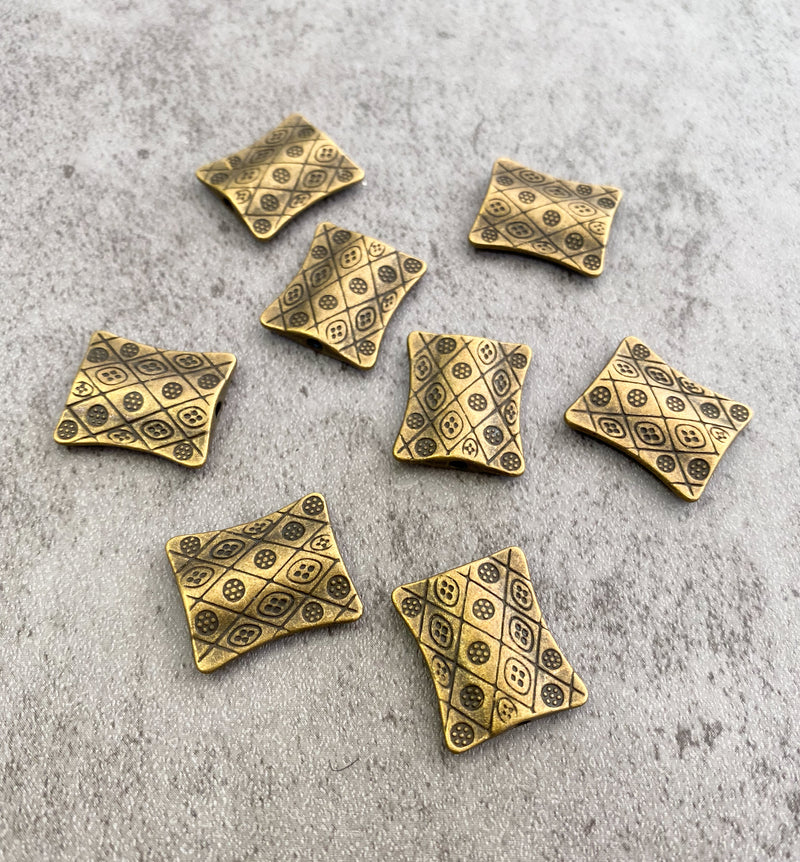 18x20mm Antique Bronze Flat Connectors | Connectors and Spacers | Antique Bronze | Carved Metal Connectors | 4 pcs