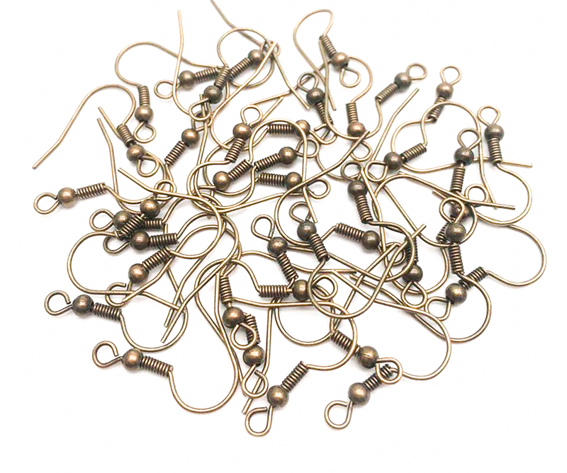 20/50pcs French Fishhook Ear Wire |19mm x 20mm Ball Coil Ear Wire | Choose Your Color | DIYJewelry Making